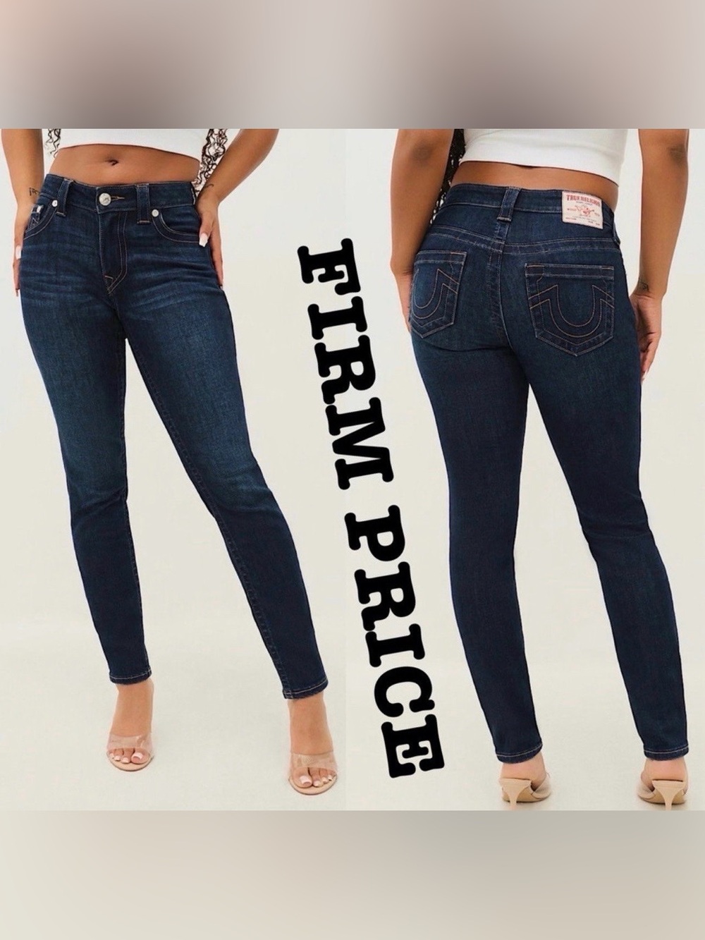 TRUE RELIGION Halle Mid Rise Skinny Jeans